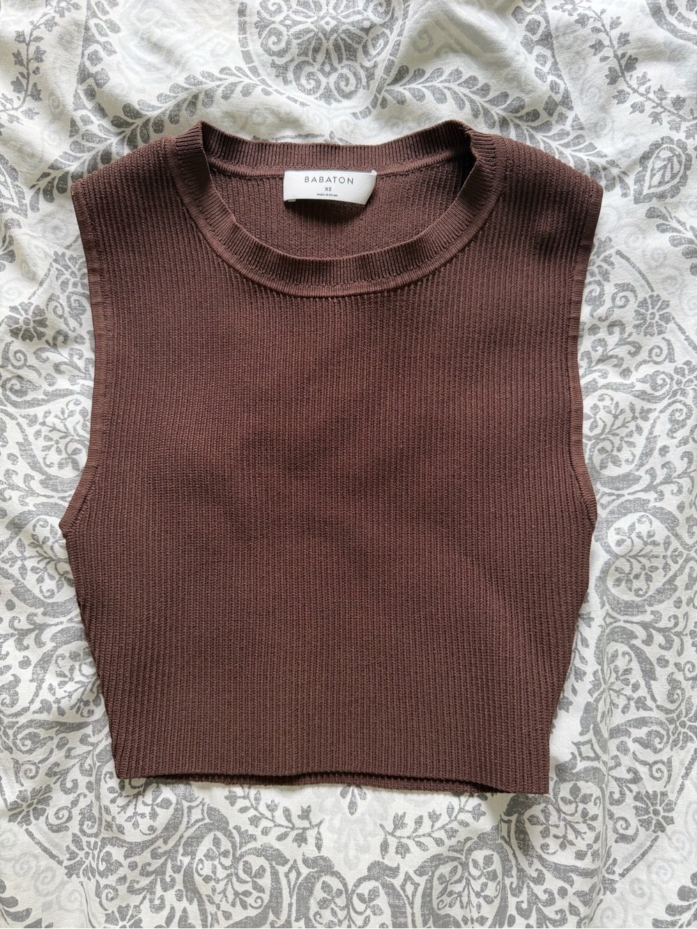 Aritzia Babaton Brown Ribbed Tank